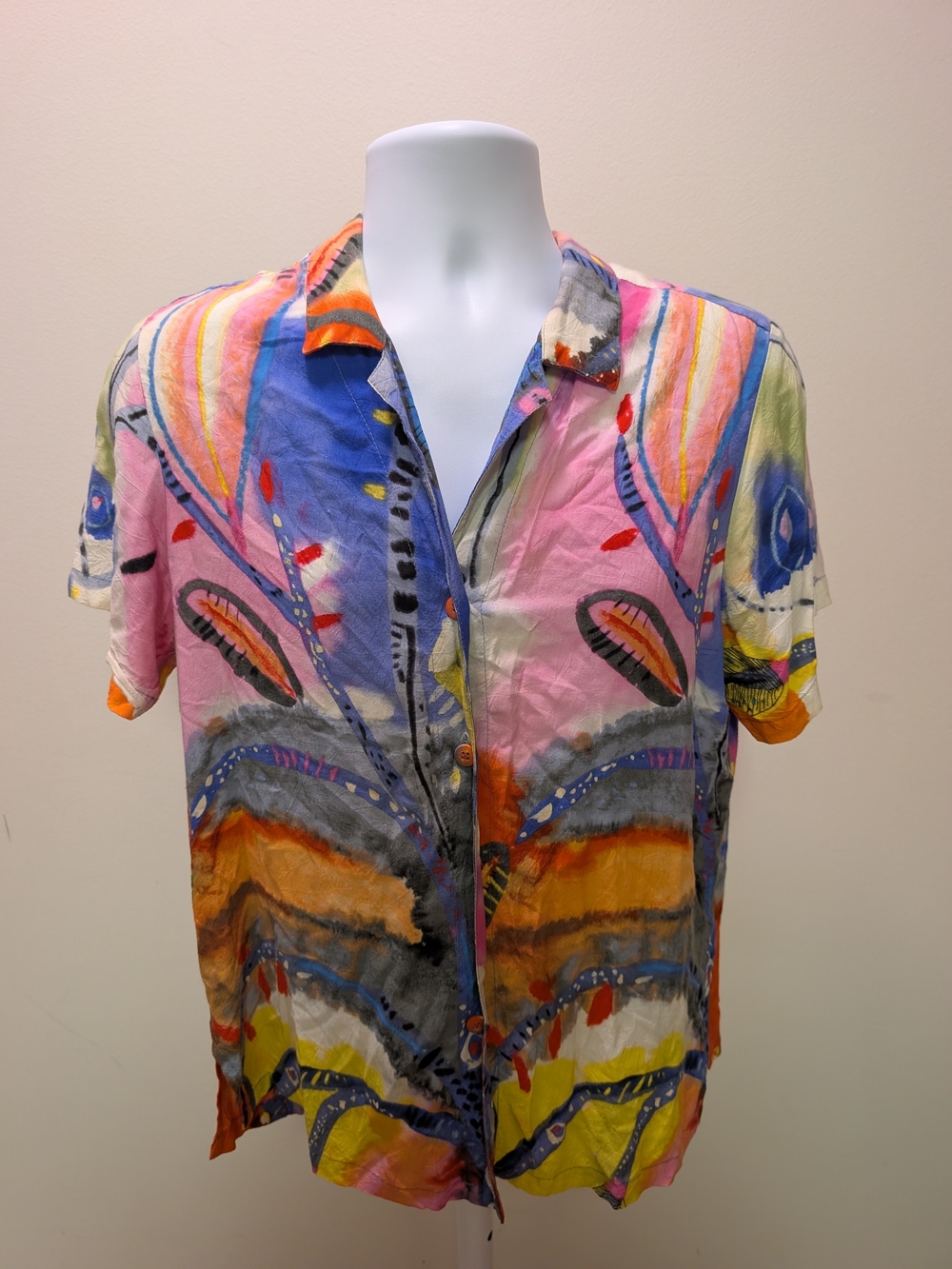 Jams World Multicolor Abstract Brushstroke Button-Down Shirt